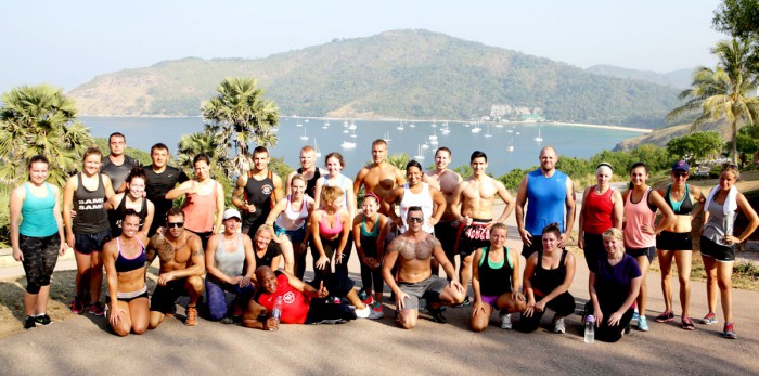 Bodyfit off-site Bootcamp Class in the hills overlooking Naiharn Beach.
